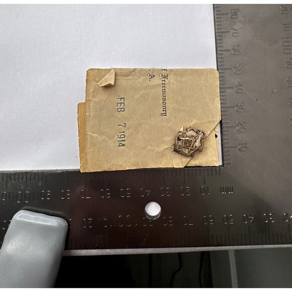Antique 1914 Masonic Pin w/ Letter Provenance Manila Philippines Scottish Rite - Picture 10 of 10
